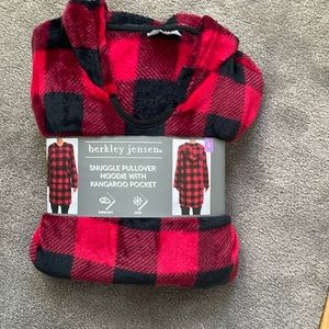 Buffalo Plaid Snuggle Pullover Hoodie with Kangaroo Pocket